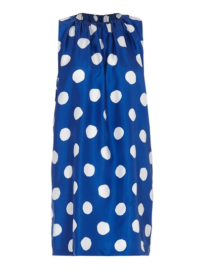 Shop Moschino Polka Dots  Mini Dress In Blue