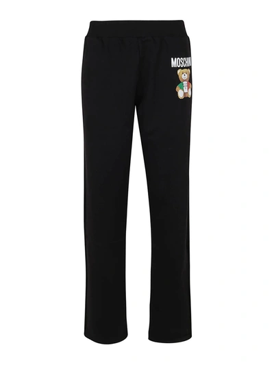 Shop Moschino Italian Teddy Tracksuit Bottoms In Black