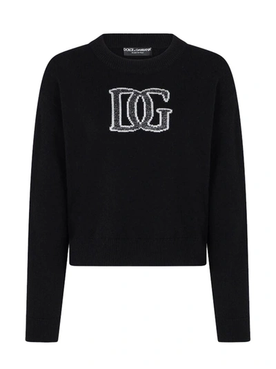 Shop Dolce & Gabbana Inlaid Logo Pullover In Black