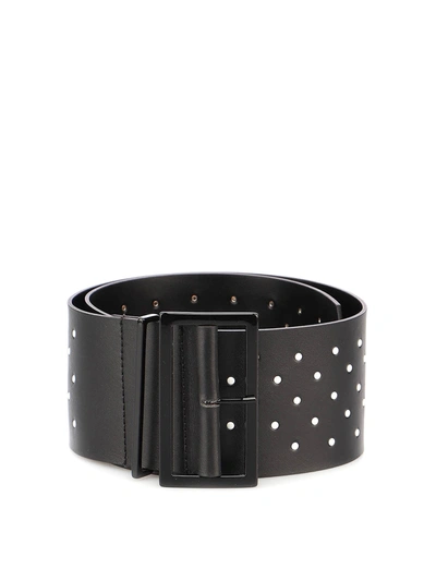 Shop Philosophy Di Lorenzo Serafini Polka Dot Leather Belt In Black