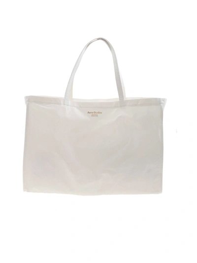 Shop Acne Studios Coated Shopping Bag In White