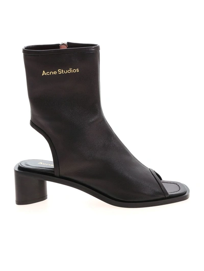 Shop Acne Studios Cut-out Ankle Boots In Black