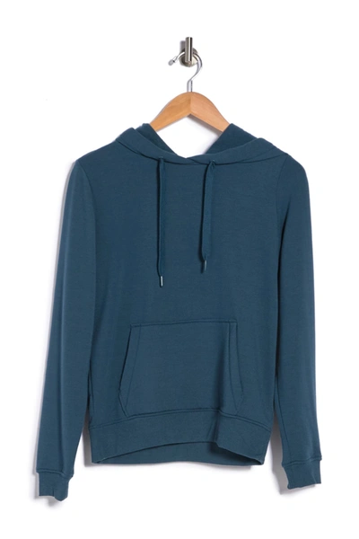 Shop 90 Degree By Reflex Terry Brushed Pullover Hoodie In Tinker Teal