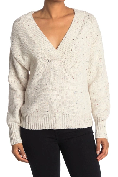 Shop Abound Weekend V-neck Flecked Pullover Sweater In Ivory Confetti Nep
