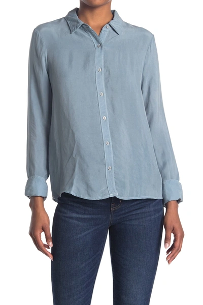 Shop Stateside Cupro Blouse In Wedgewood