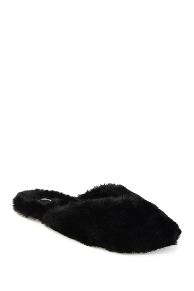 Shop Journee Collection Journee Sundown Faux Fur Slipper In Black