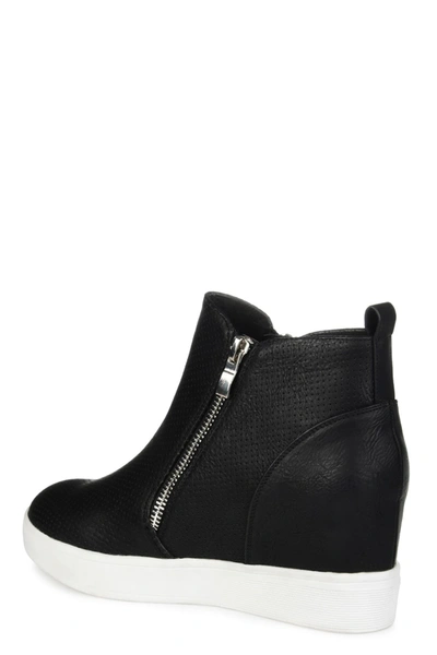 Shop Journee Collection Journee Pennelope Wedge Heel Sneaker In Black