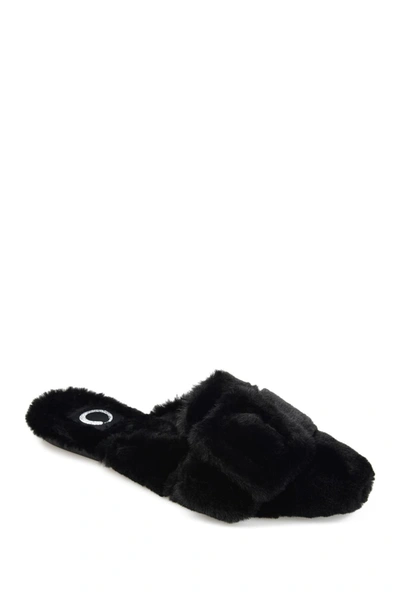 Journee Collection Journee Eara Faux Fur Slipper In Black