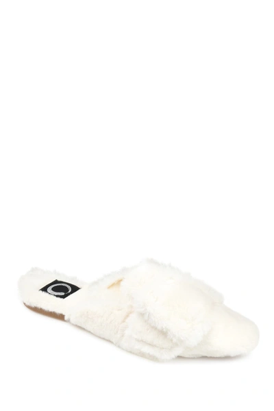 Shop Journee Collection Journee Eara Faux Fur Slipper In Beige