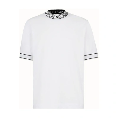 Shop Fendi Cotton T-shirt In Blanc