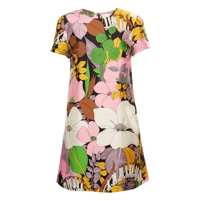 La Doublej Mini Swing Dress S/s Flowers Fantasy In Big Flower