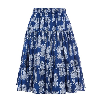 Shop La Doublej Love Skirt In Pineapple Blu