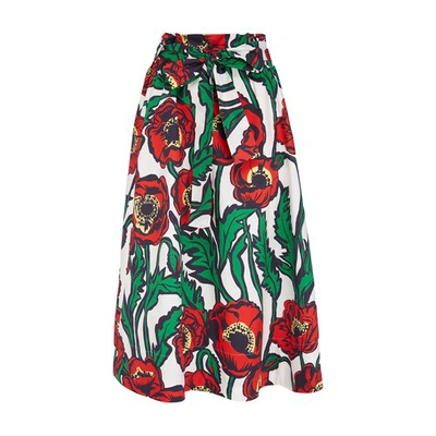 Shop La Doublej Sardegna Skirt In Big Blooms Bianco