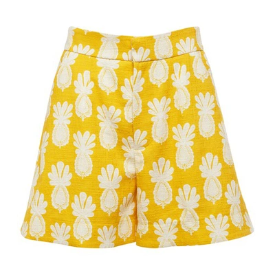 La Doublej Good Butt Pineapple-print Shorts In Pineapple