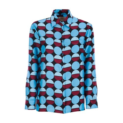 Shop La Doublej Boy Shirt In Sfere Azzurro