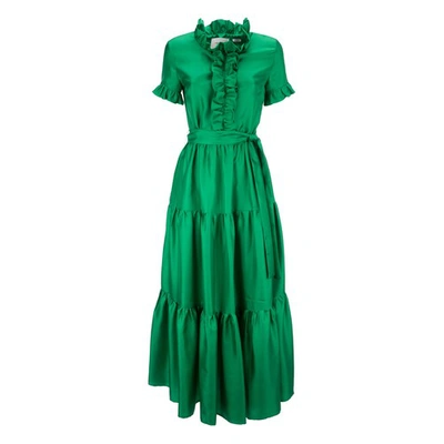 Shop La Doublej Long And Sassy Dress In Tinta Unita Verde