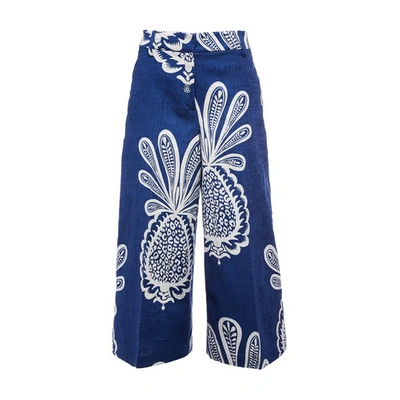 Shop La Doublej Coulotte Pants In Big Pineapple Blu