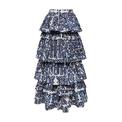 Shop La Doublej Dolce Skirt In Parnaveg Blu