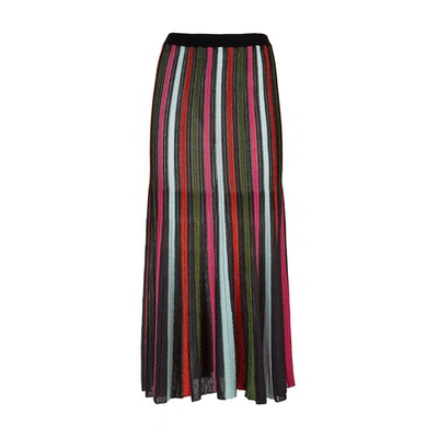 Shop La Doublej Accordion Knit Skirt In Multicolor Nero