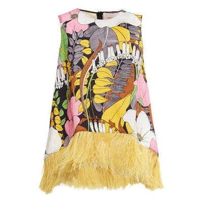 Shop La Doublej La Scala Top (with Feathers) In Big Flower