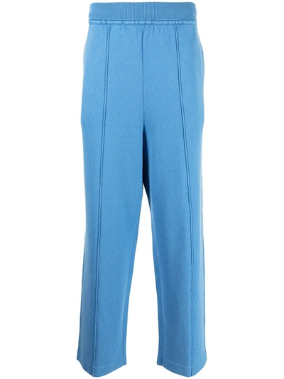 Shop Coohem Elasticated-waist Cotton-silk Trousers In Blue