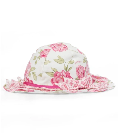 Shop Monnalisa Floral Sun Hat In White