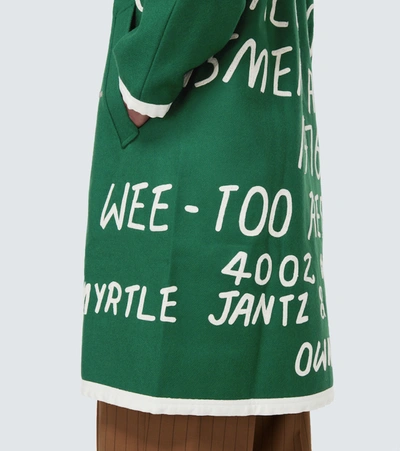 Shop Bode Garfield Downs Blanket Wool Coat In Green