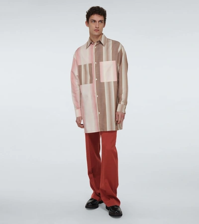 Loewe Oversized Contrasting Striped Shirt In Multicoloured