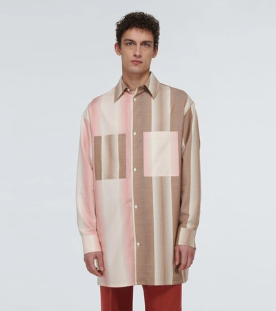 Loewe Oversized Contrasting Striped Shirt In Multicoloured