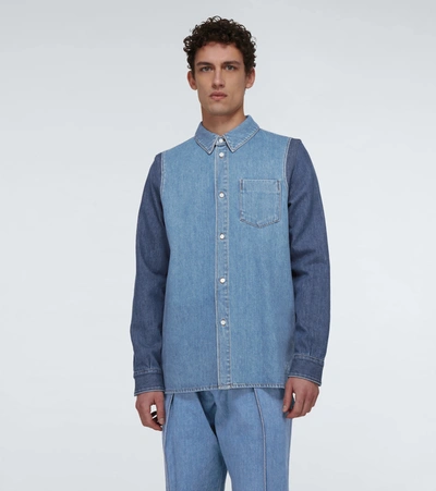 Shop Loewe Denim Cotton Overshirt In Blue