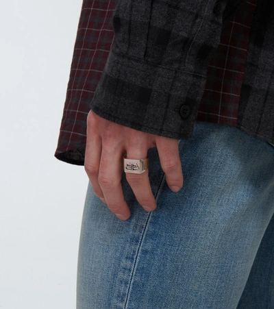 Shop Balenciaga Bb Logo Ring In Silver