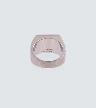 Shop Balenciaga Bb Logo Ring In Silver