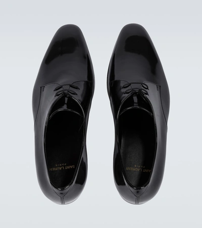 Shop Saint Laurent Wyatt Patent Leather Derby Shoes In Black