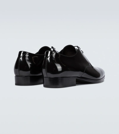 Shop Saint Laurent Wyatt Patent Leather Derby Shoes In Black