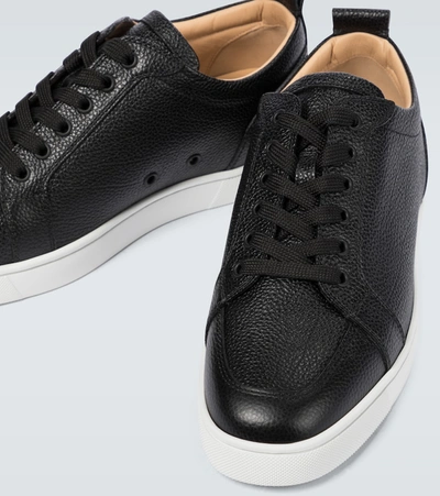 Christian Louboutin Rantulow Leather-trimmed Mesh Sneakers In Black