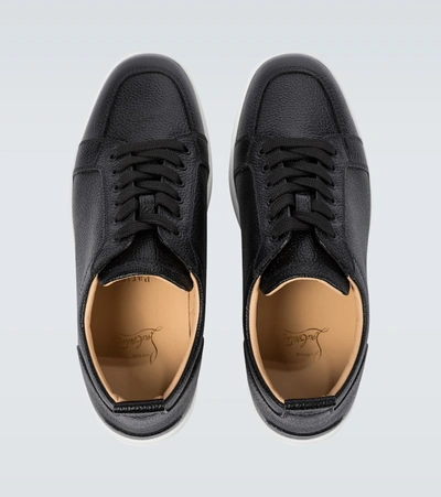 Christian Louboutin Rantulow Leather-trimmed Mesh Sneakers In Black