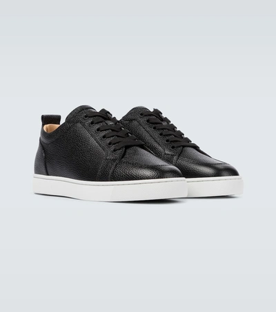 Christian Louboutin Rantulow Leather-trimmed Mesh Sneakers In Black