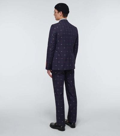 Shop Gucci Gg Wool Suit In Blue