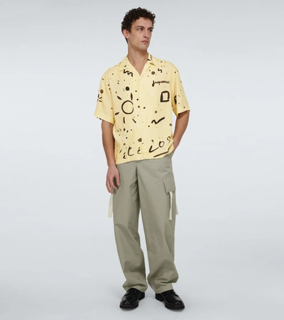 Shop Jacquemus La Chemise Jean Bowling Shirt In Yellow