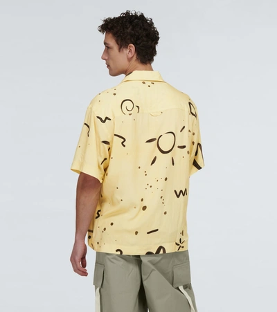 Shop Jacquemus La Chemise Jean Bowling Shirt In Yellow