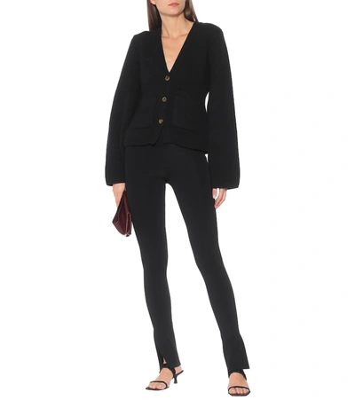 Khaite Roonie Stretch-knit Skinny Pants In Black