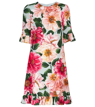 Shop Dolce & Gabbana Floral Cady Minidress In Multicoloured