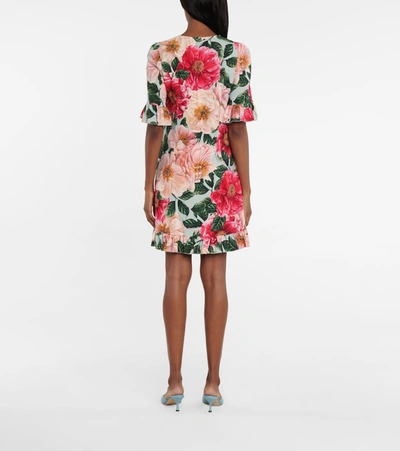 Shop Dolce & Gabbana Floral Cady Minidress In Multicoloured