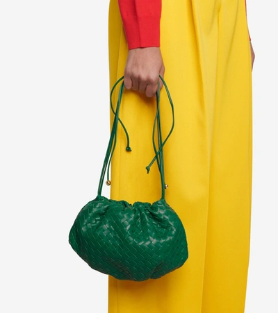 Shop Bottega Veneta Bulb Small Leather Shoulder Bag In Green