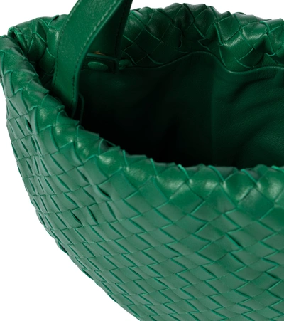 Shop Bottega Veneta Bulb Small Leather Shoulder Bag In Green