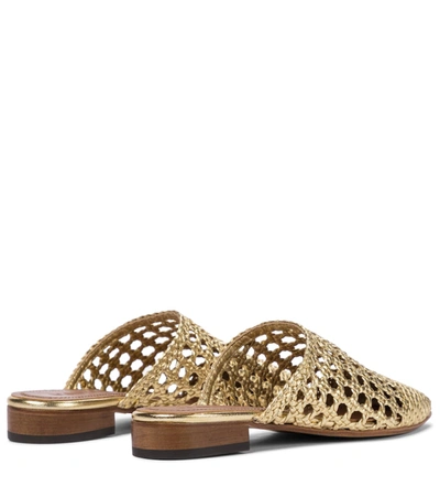 Shop Souliers Martinez Espalmador Leather Mules In Gold