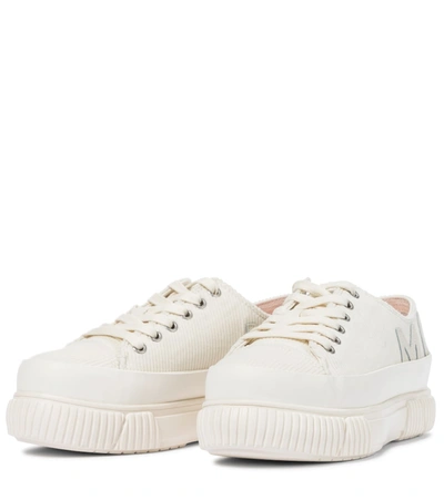 Shop Monse X Both Corduroy Platform Sneakers In White