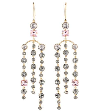 Shop Valentino Stones Of Light Crystal-embellished Earrings In Gold