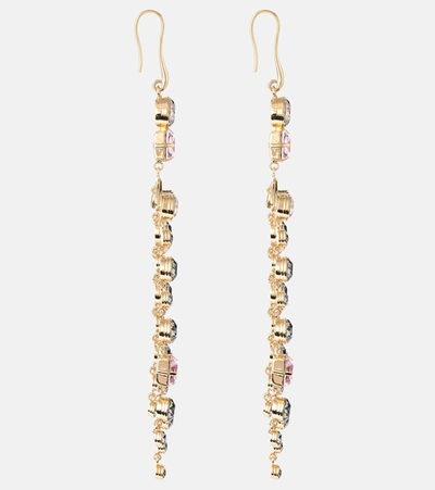 Shop Valentino Stones Of Light Crystal-embellished Earrings In Gold