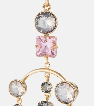 Shop Valentino Stones Of Light Crystal-embellished Earrings In Gold